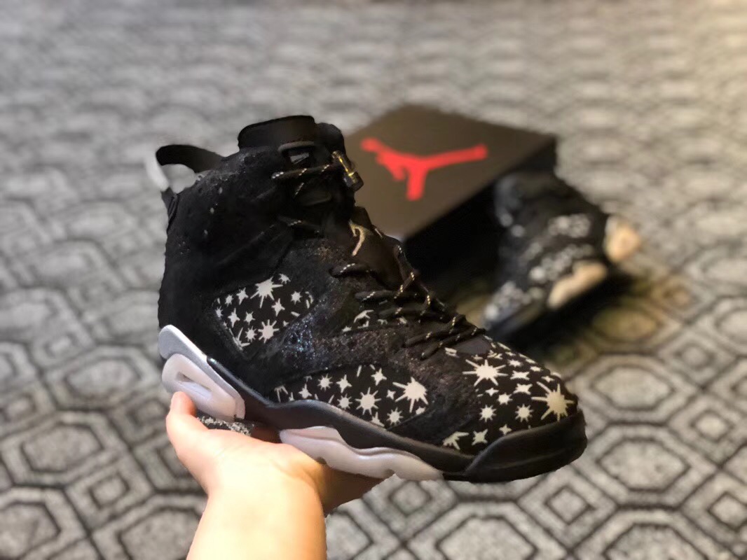 2018 Jordan 6 Retro The Paparazzi Black Shoes